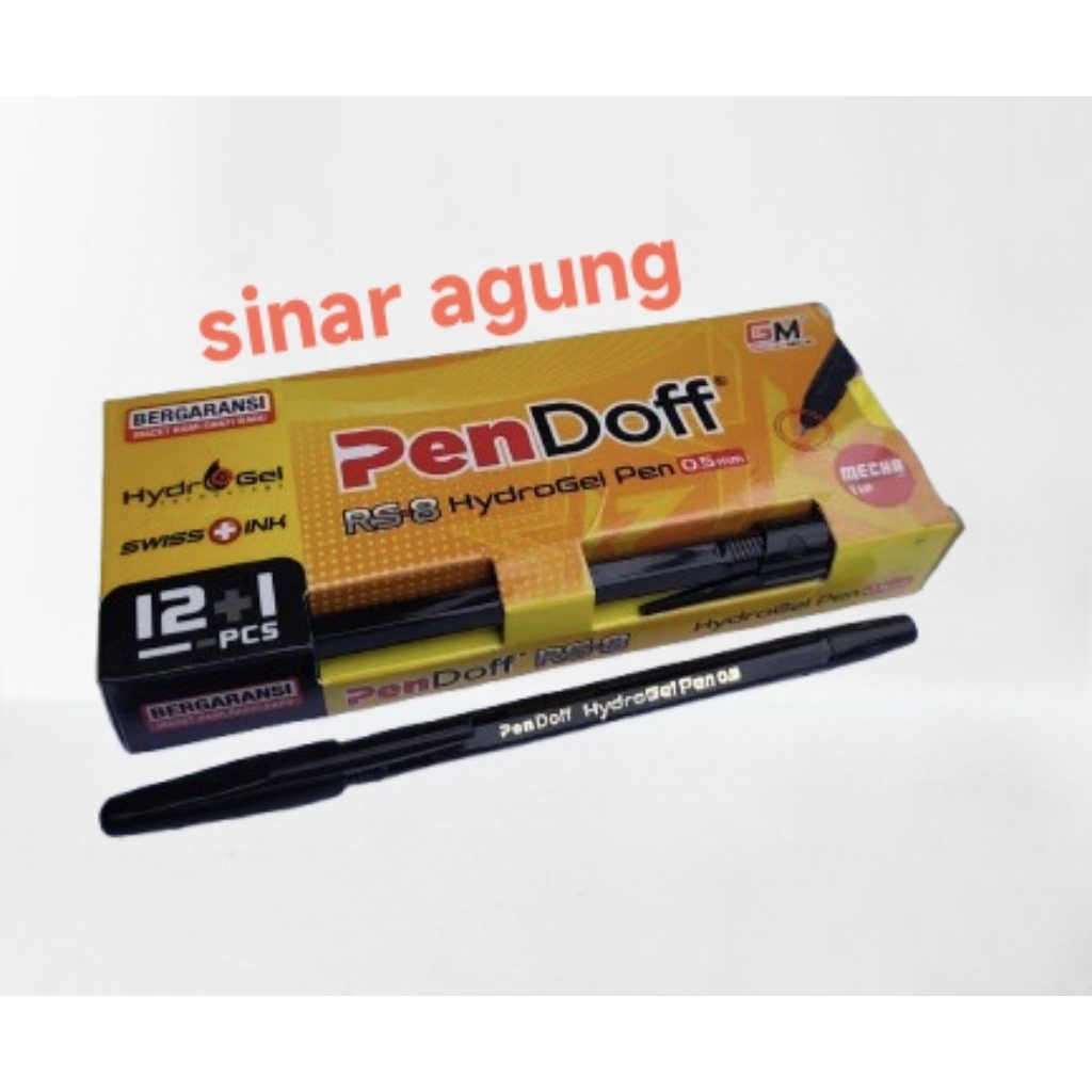 

Bolpen gelpen - Pulpen PENDOFF HydroGel (setara standard) 1 Pack isi 13 Biji- Bolpoin Hitam GM