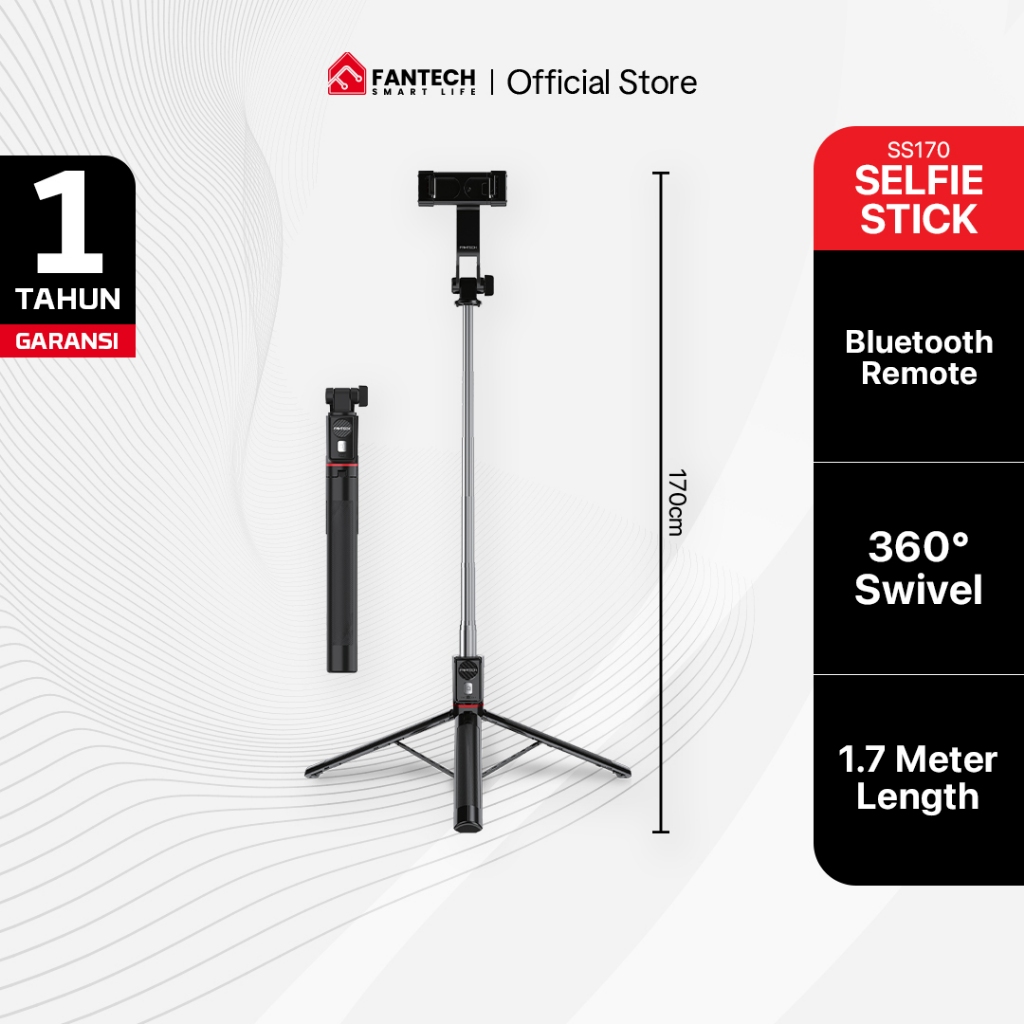 Fantech Tongsis Konten Kreator Bluetooth Selfie Stick Tripod HP multi fungsi dengan Remote - SS100/S