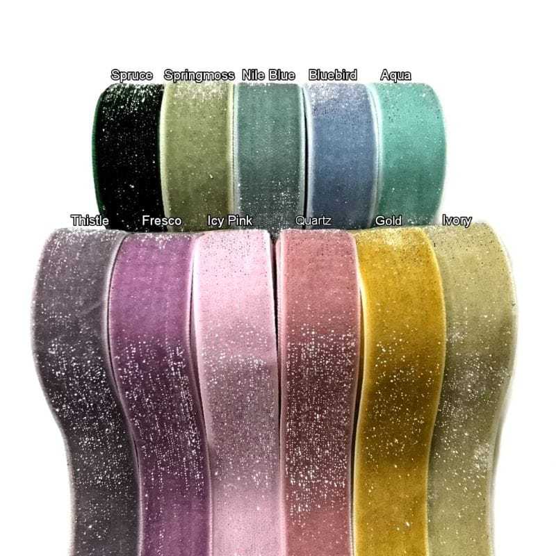

10YARD - 1,9 CM PITA BLUDRU GLITER HALUS SILVER | VELVET GLITER SILVER (6/8")