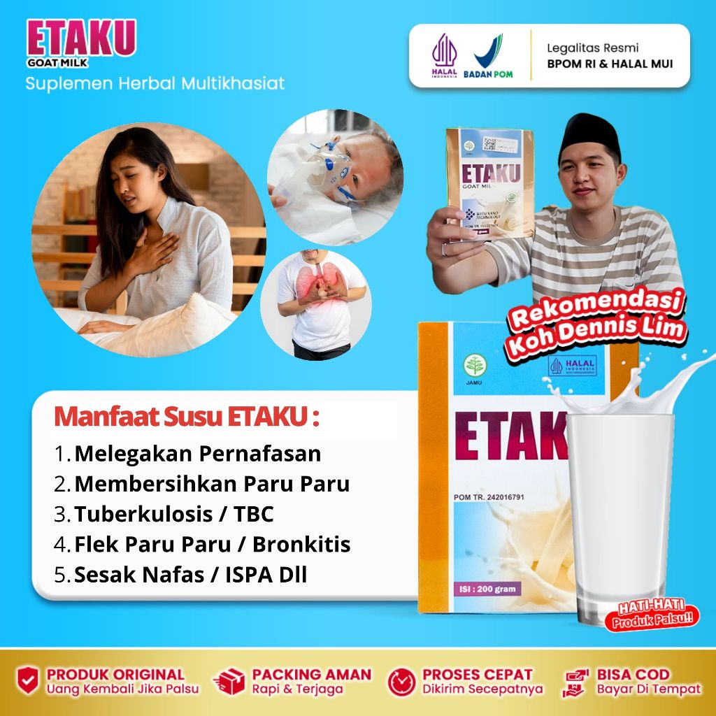 

Obat Asma Sesak Nafas Ispa Sakit Dada Jantung Berdebar Walatra Etaku Goat Milk Asli 100% original Susu Kambing Etawa Bubuk Murni