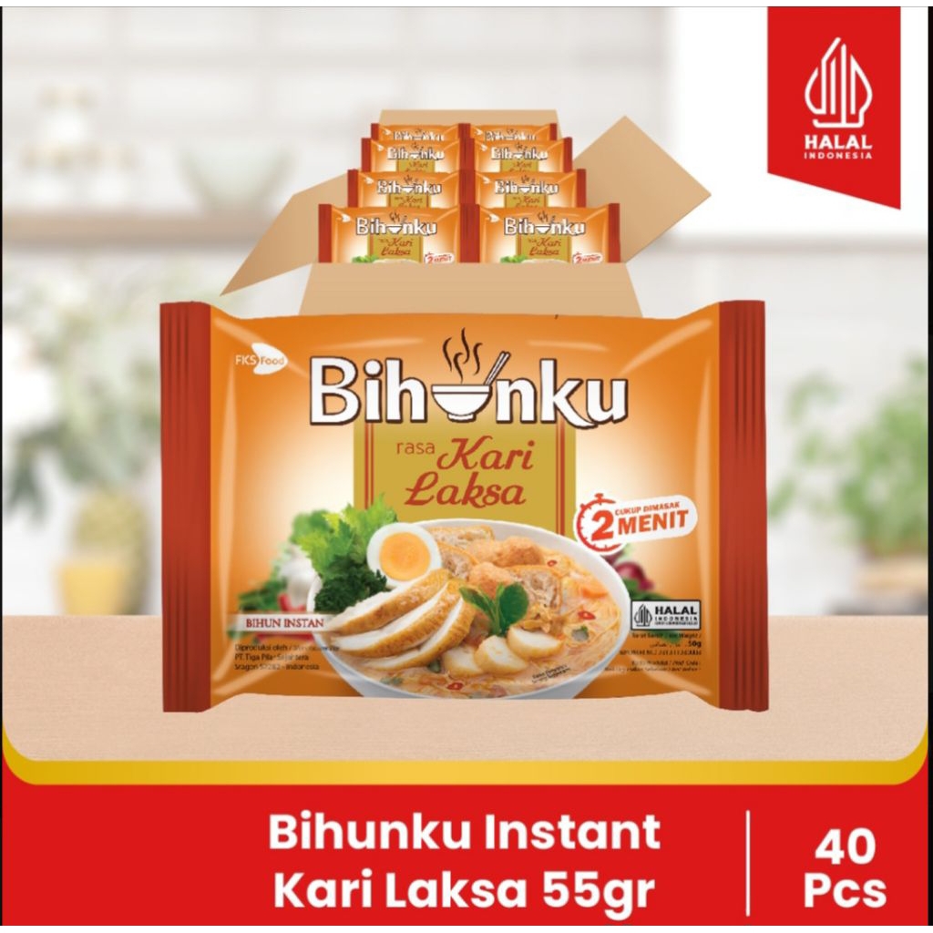 

Bihunku Instan - Kari Laksa - 1 Karton - 40 Pcs - 55gr