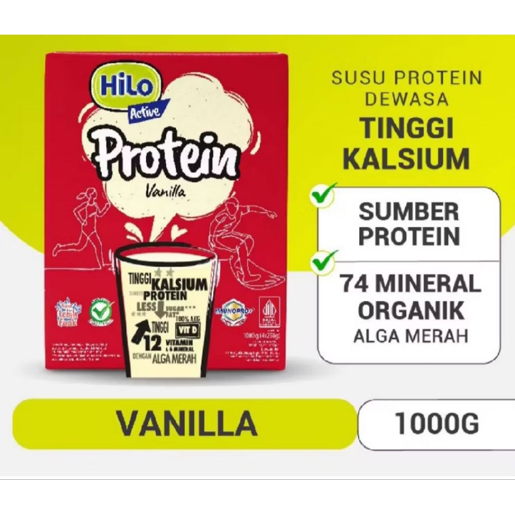 

Hilo Active Protein Vanilla 1000gram Susu Tinggi Kalsium