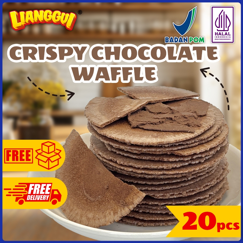 

20pcs Lianggui Wafer Cokelat Crispy HALAL - Cemilan Anak Sehat, Snack Renyah untuk Diet & Sekolah