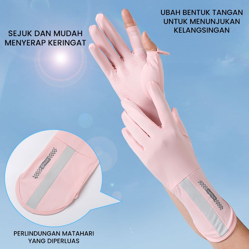 Sarung Tangan 2507 | Pelindung Wanita Anti UV Motor Protection | UV Gloves