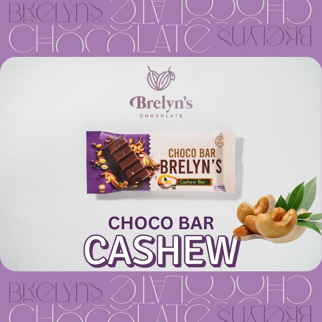 

Brelyn's Chocolate : Choco Bar Cashew Bar (Coklat rasa kacang mete) Manis Gurih 35 gram