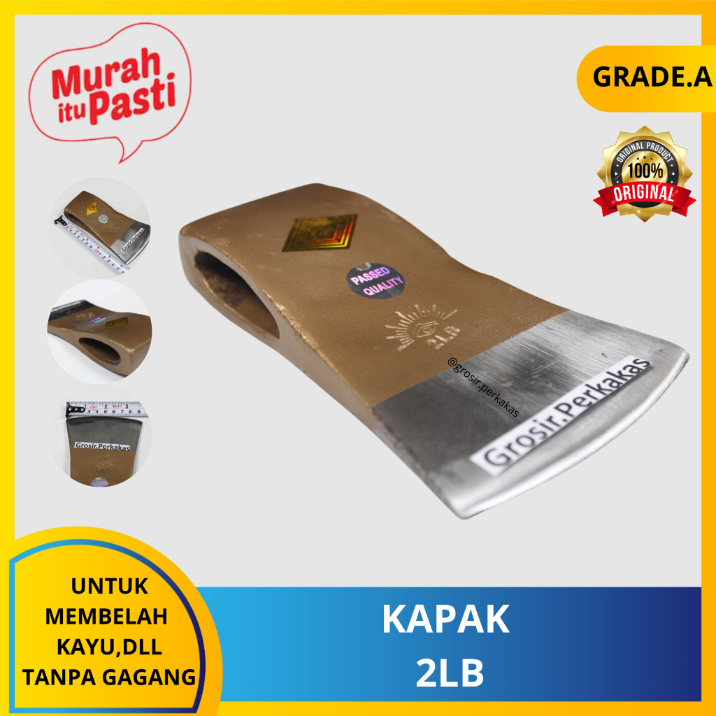 KAPAK 2LB - mata kapak pemotong kayu - eye brand - kuat tanpa gagang berkualitas. [A][#KAPAK]