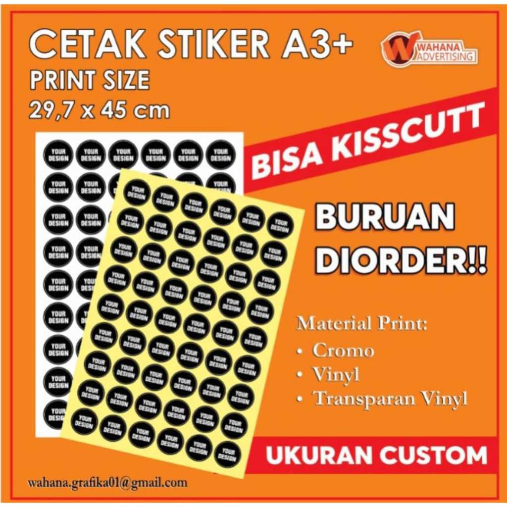 

PRINT & CUT STICKER CHROMO A3 MURAH | CETAK STIKER KROMO LABEL KEMASAN PRODUK | STIKER NAMA LOGO