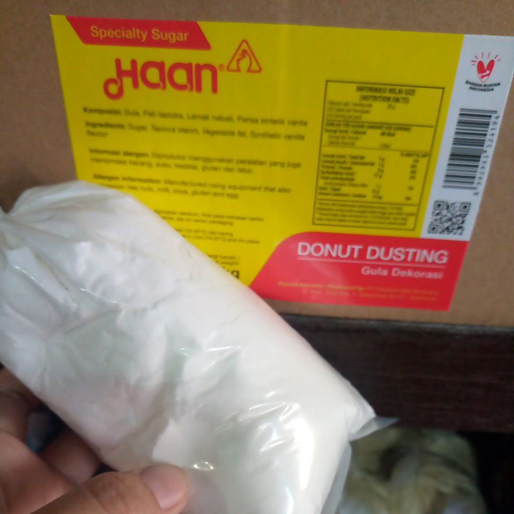 

haan donat dusting gula dusting gula donat gula dekorasi kemasan repack 250 gram