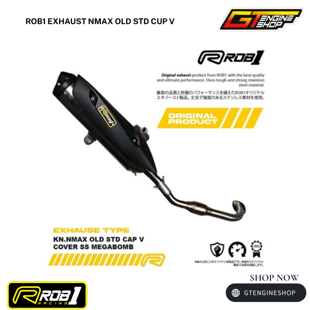 KNALPOT NMAX OLD STD CUP V ROB1 KNALPOT ROB1 NMAX OLD STD CUP V STAINLESS MEGABOMB