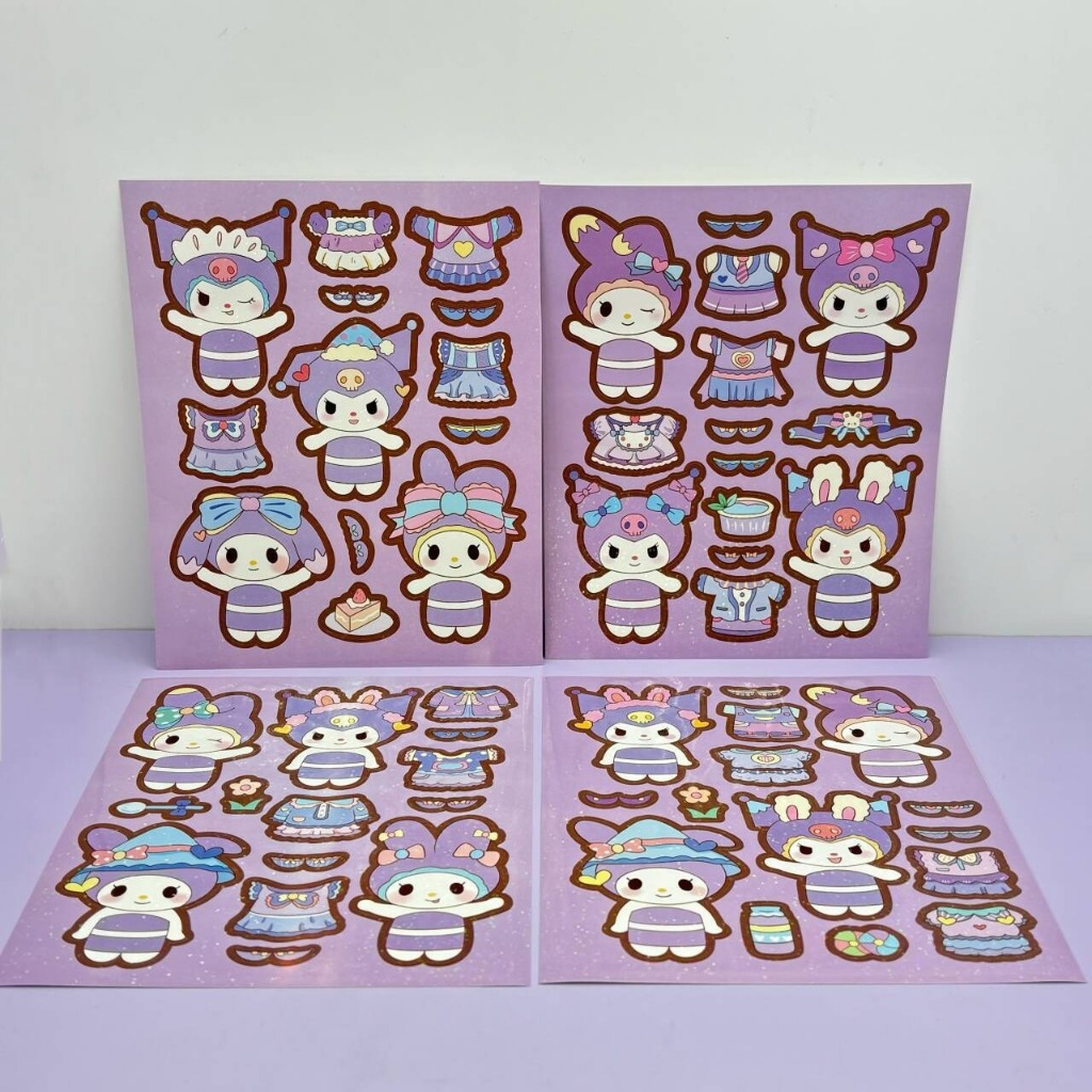 

1 Set (8 Lembar) Stiker Bongkar Pasang Tempel Lucu Stiker Sanrio Stiker Dekoratif Anak Murah