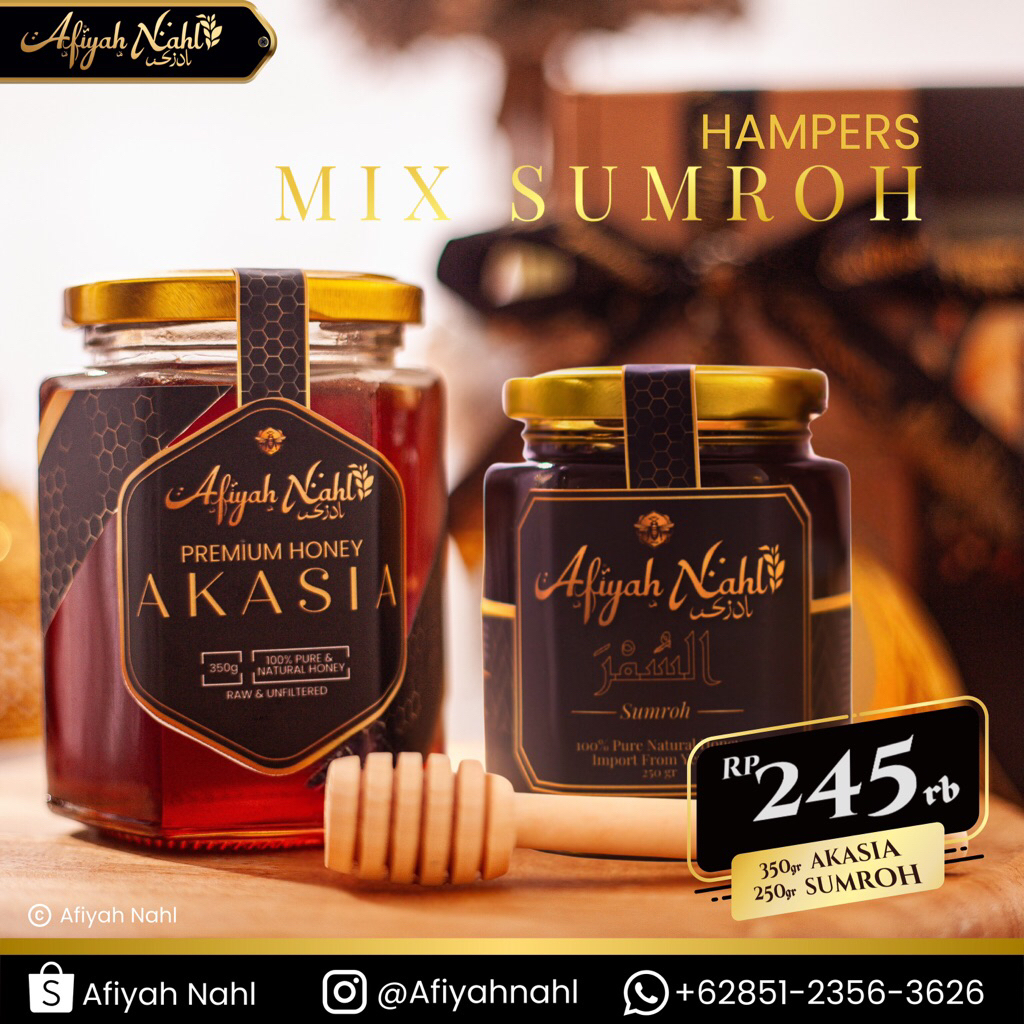 

[Afiyah Nahl] Hampers Madu Mix Akasia 350gr dan Sumroh 250gr