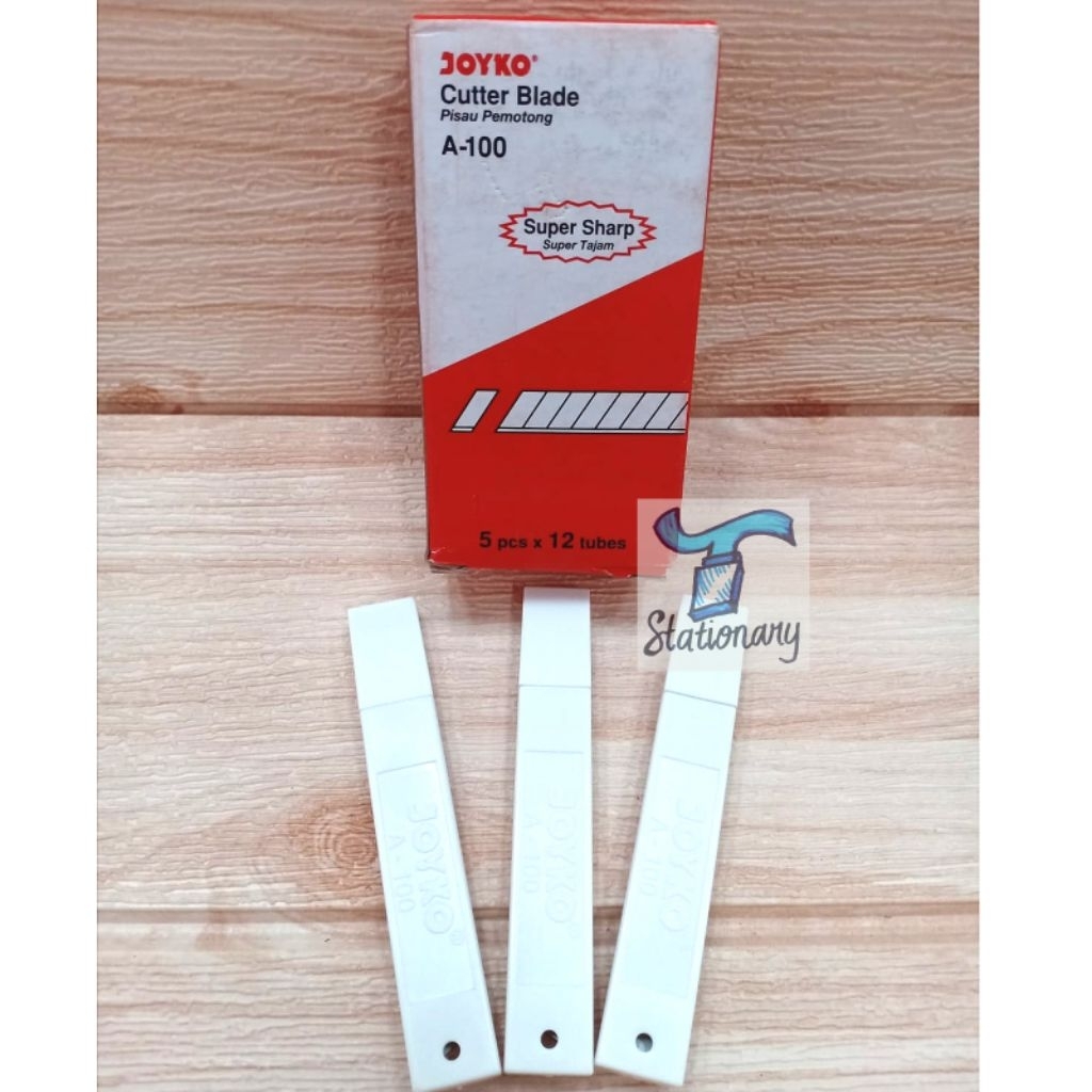 

Isi Cutter / Cutter Blade JOYKO A100 (Harga Tertera Per 2 Pak Kecil, Isi 5 Mata Pisau).