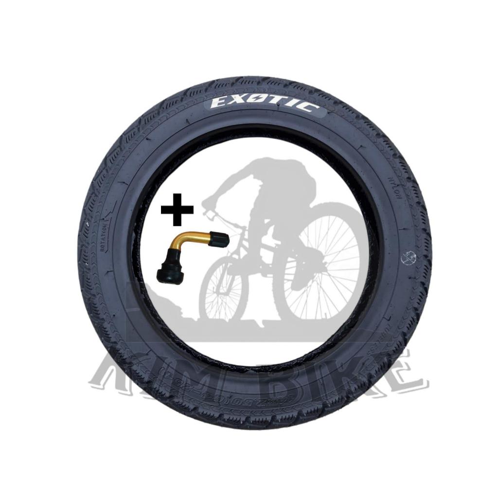 Ban Luar Sepeda Listrik Tubeless Paket Ban Luar Sepeda Listrik Tubless Exotic 14 x 2.50 dan Pentil