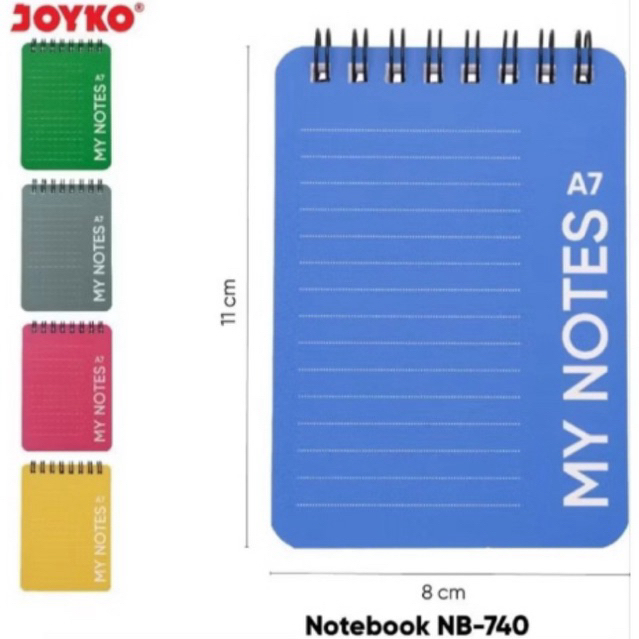 

( 1 pcs ) NB740 Note Book Saku Joyko 11 x 8 cm / Notes Buku Saku A7 NB-740