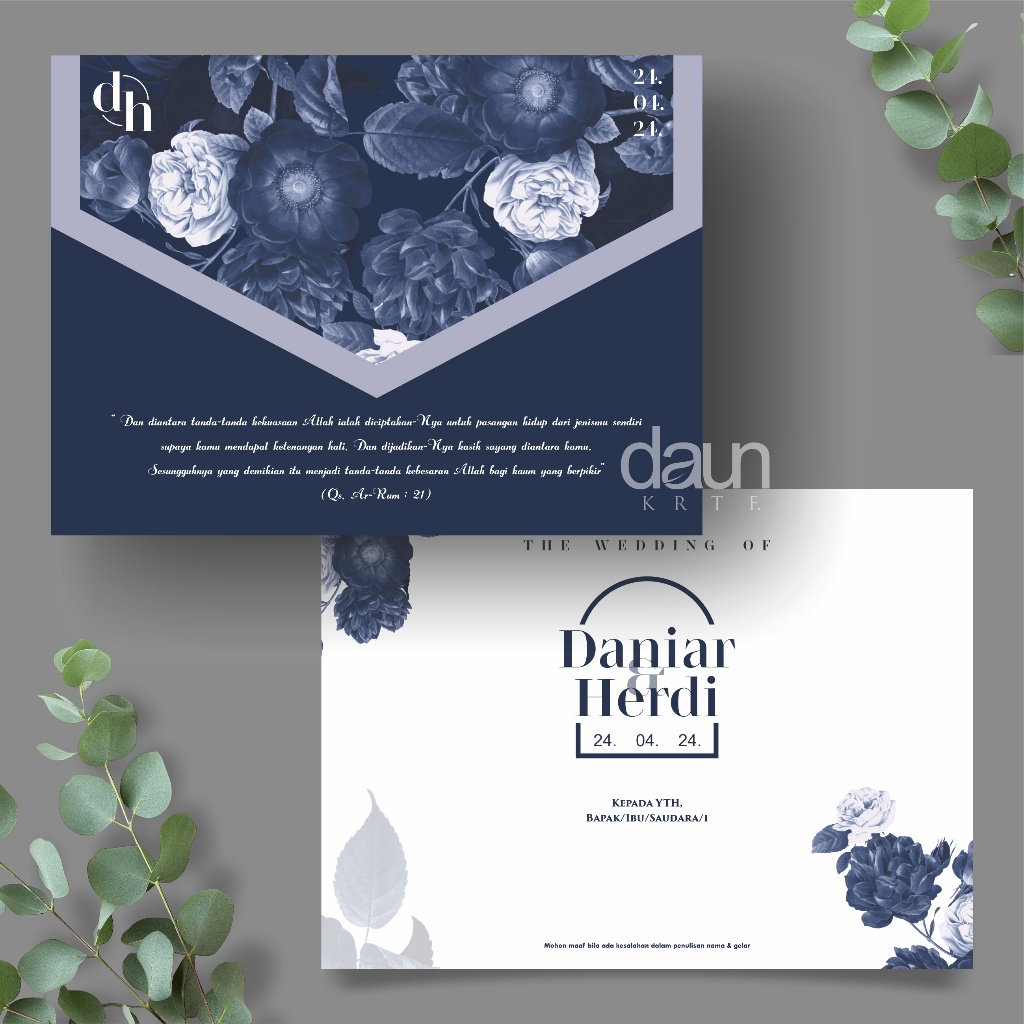 UNDANGAN PERNIKAHAN SEMI AMPLOP RUSTIK, BAHAN TEBAL DAN GLOSSY