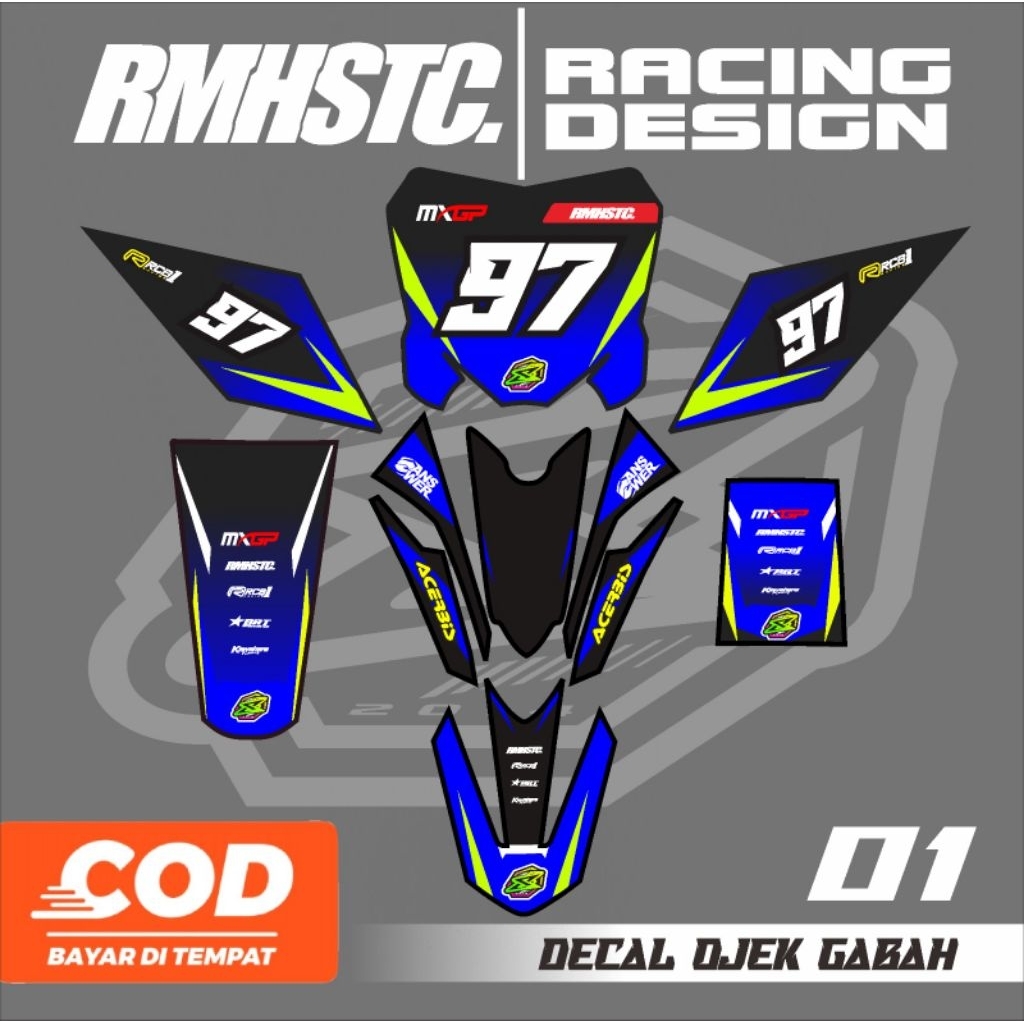 stiker motor ojek gabah / taksi - decal ojek gabah papan CRF