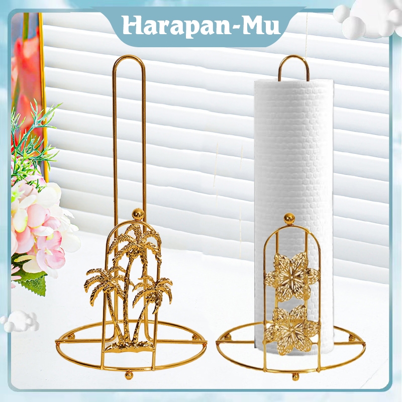 Tempat Tisu Besi Emas Gaya Nordik Tempat Tissue Kreativitas Dapur Roll