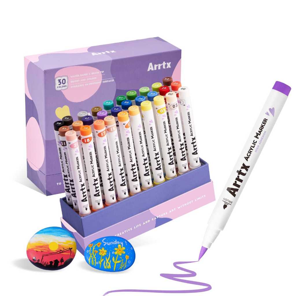 

BH01 Arrtx acrylic brush marker/spidol akrilik set 30CLR (NEW PACKING)
