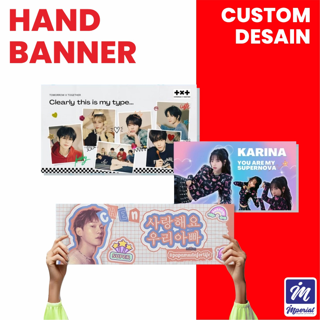 CETAK HAND BANNER / SLOGAN FREEBIES KPOP / FREEBIES CUSTOM
