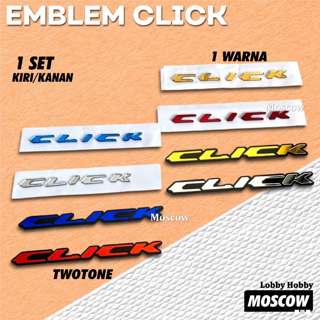 EMBLEM VARIO CLICK / SET 2 PCS EMBLEM LOGO 3D TIMBUL KLICK DECAL EMBLEM BADGE BODY / HONDA CLICK THA