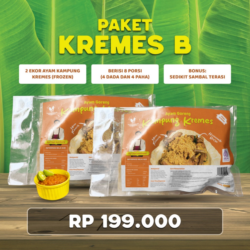 

Paket Kremes B - 2 Ekor Ayam Goreng Kampung Kremes - Recipe by Chef Anthony