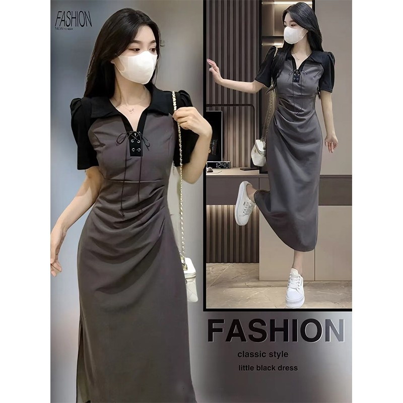 fashion girl mall Dress Gaun Wanita Pesta Kasual Kondangan Yuanita midi dress korea gaun hitam DRES 