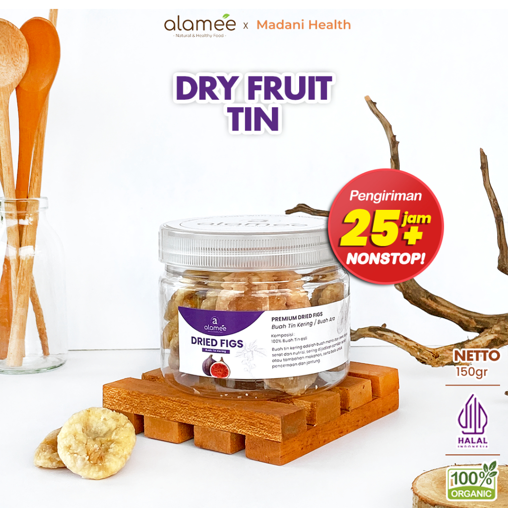 

ALAMEE Buah Tin Kering Cemilan Buah Sehat Dried Figs Buah Ara Kering Rendah Kalori 15gr