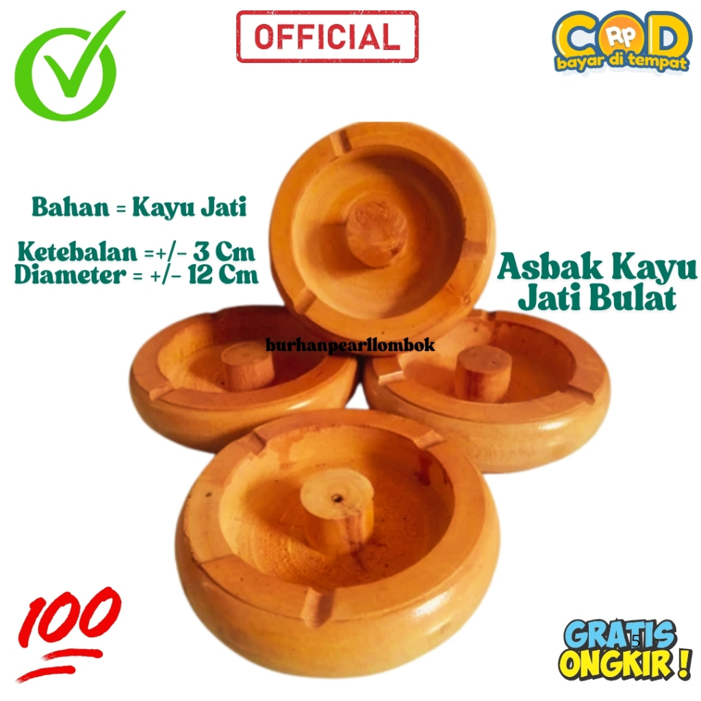 Furniture Asbak Unik , Asbak Kayu Jati , Asbak Bentuk Bulat , Wadah Sekar Rokok , Lucu Dan Unik Terb