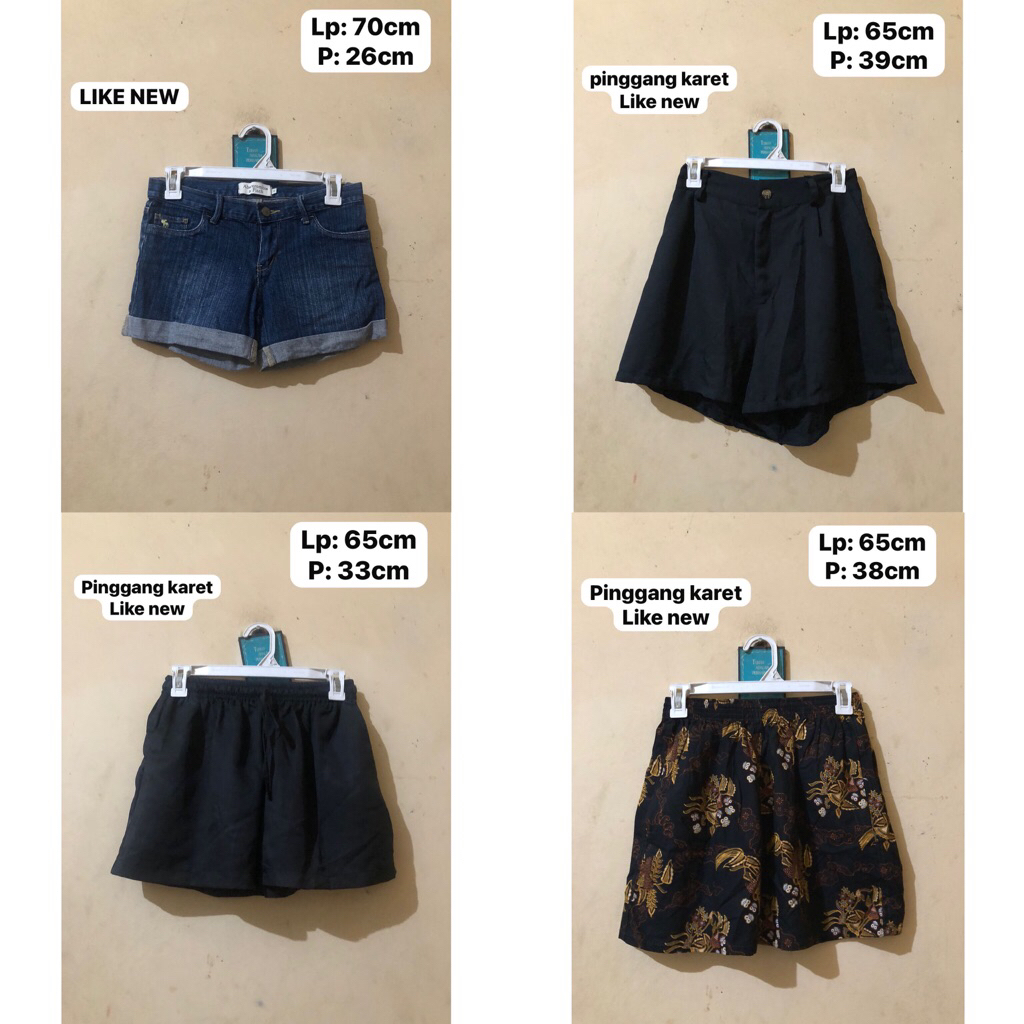celana pendek wanita pinggang karet, levis, boxer