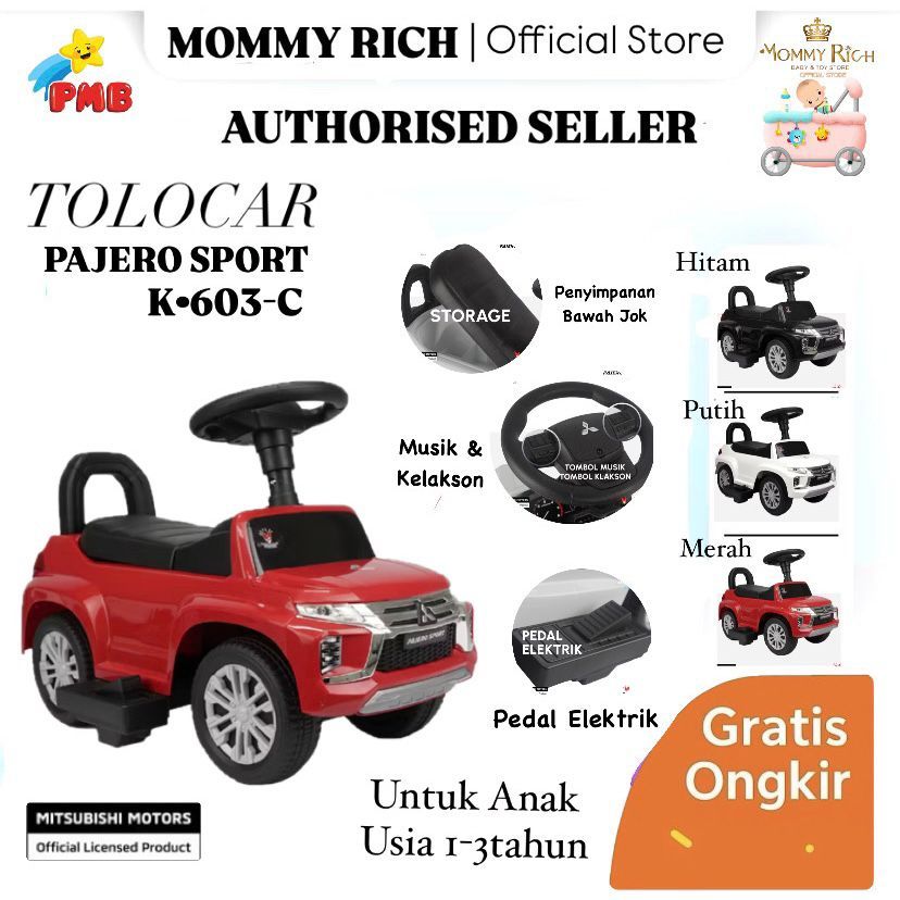 TOLOCAR MITSUBISHI PAJERO SPORT K603C PMB TOYS MOBIL PAJERO SPORT MOBIL MOBILAN ANAK PAJERO SPORT