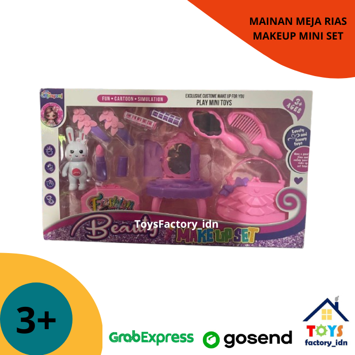 Mainan Rias Anak Perempuan – Set Makeup Bunny & Meja Rias Mini