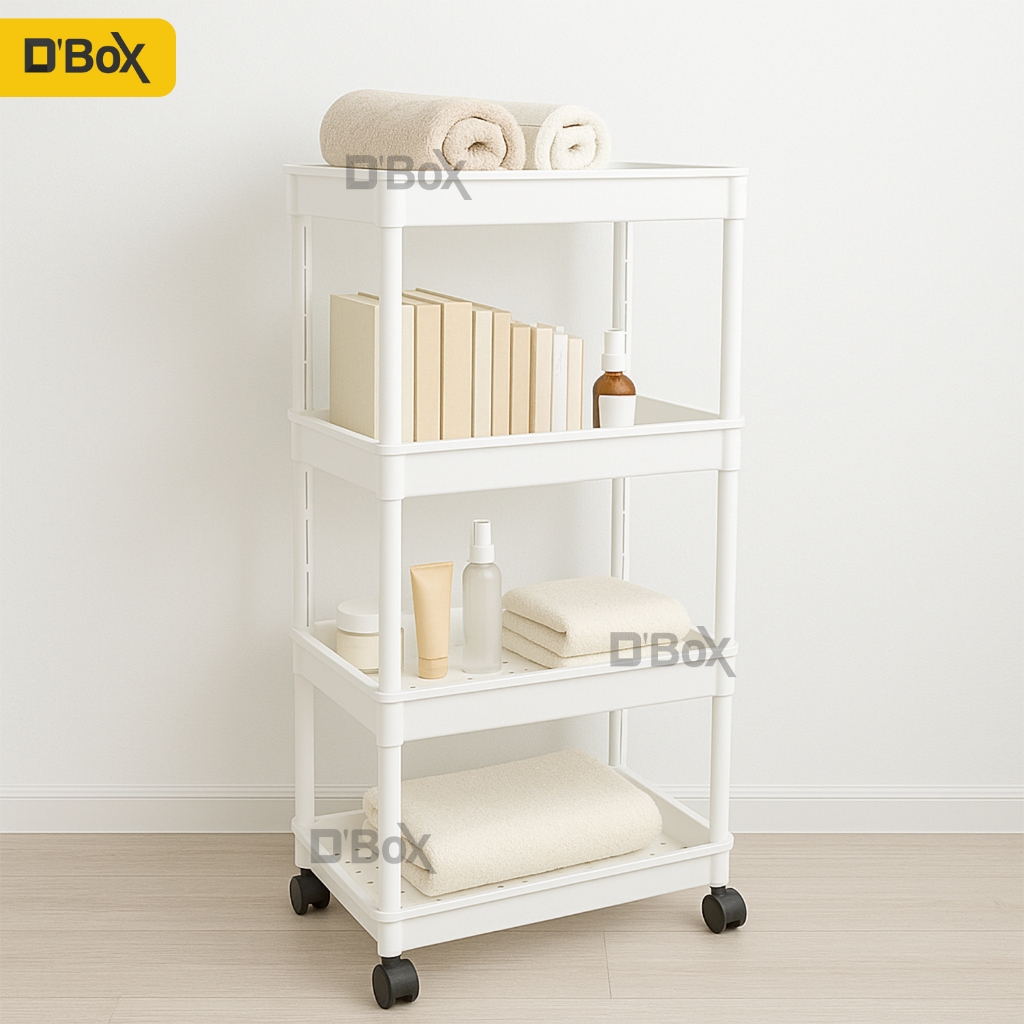 Rak troli Plastik Serbaguna 5 Susun / Rak susun buku dapur toilet Murah Kuat 4 dan 3 s