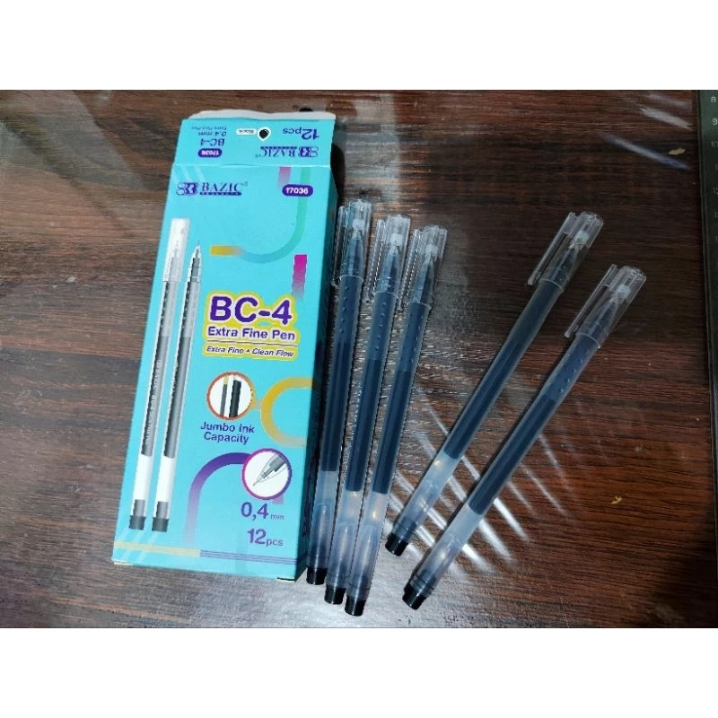 

Bazic - Oil Gel Pen BC-4 Isi 12 pcs 0.4mm Tinta Hitam / Pena Gel Bazic 18036 BC-4 Tinta Hitam 0.4mm isi 12pcs per pak