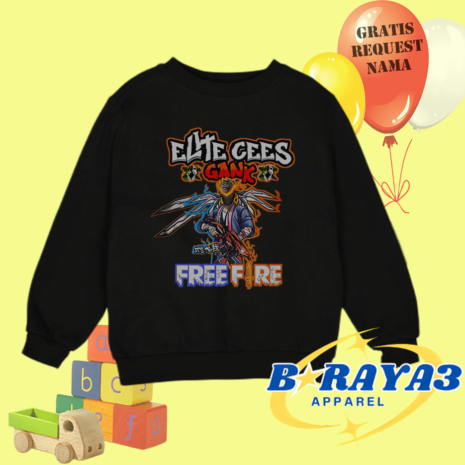 Sweater Anak Free Fire Skin Senjata – Bisa Custom Nama | BARAYA3