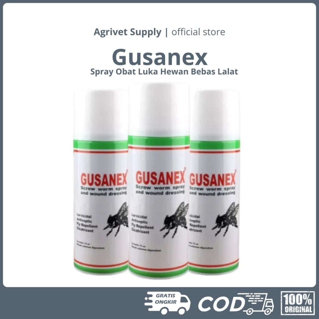 GUSANEX SPRAY obat luka anjing/ obat luka terbuka anjing |agrivetsupply