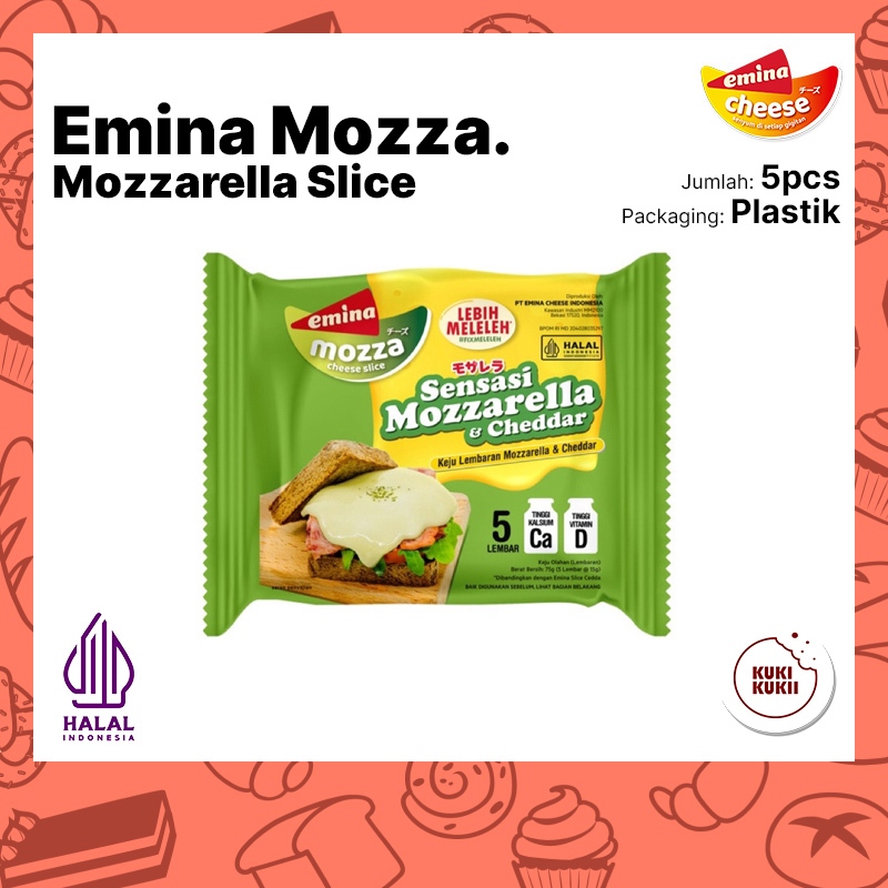 

Keju Emina MOZZA Slice isi 5pcs | Keju Emina Mozzarella Lembaran isi 5 Lembar