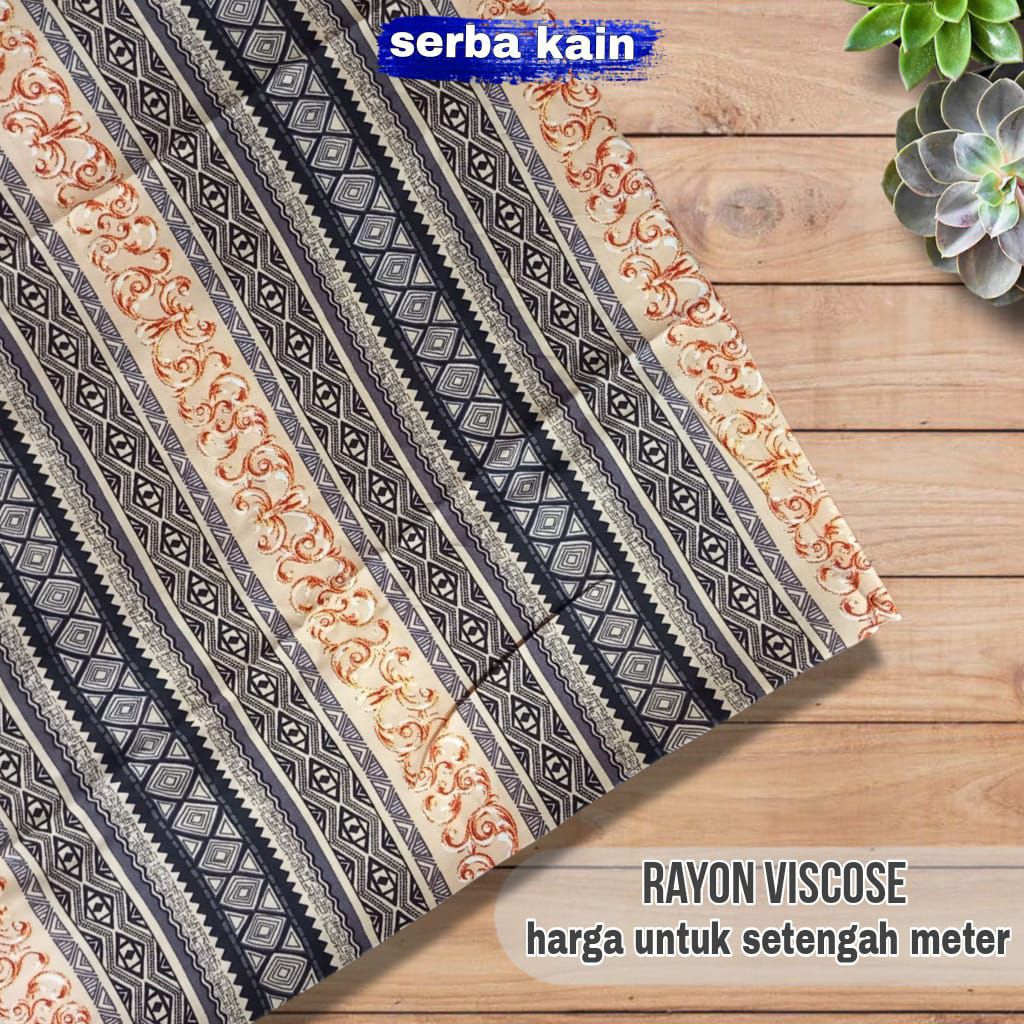 Kain Katun Rayon Viscose Motif Etnik Terbaru