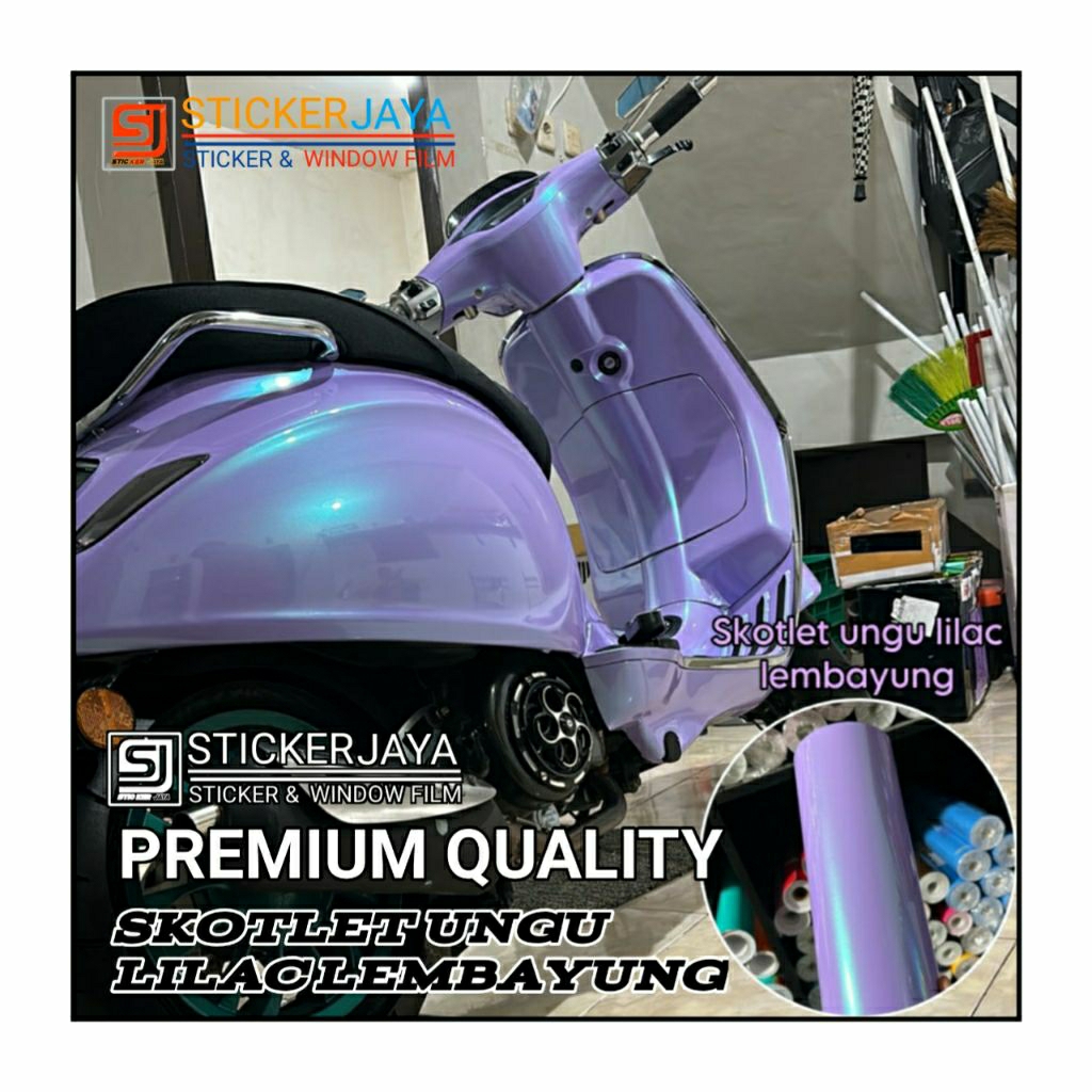STIKER SKOTLET MOTOR UNGU LILAC LEMBAYUNG SKOTLET MOTOR PREMIUM SKOTLET UNGU TARO LILAC GLOSY