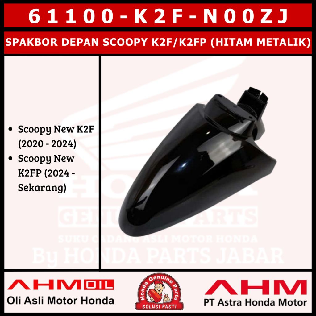 Spakbor Depan Scoopy New 2020 - Sekarang K2F/K2FP (Hitam Metalik) 61100K2FN00ZJ