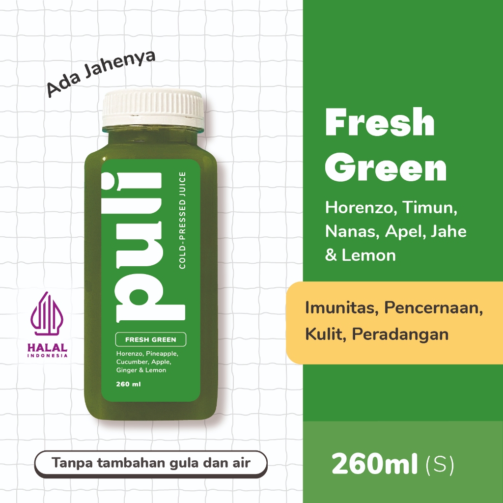 

Puli Juice - Fresh Green | Cold Pressed Juice 260ml (Small)