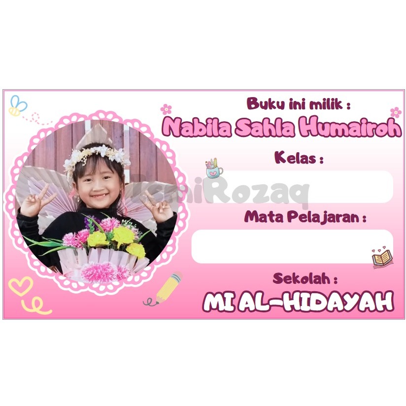 

Sticker Buku Foto Custom isi 40 pcs | label nama buku
