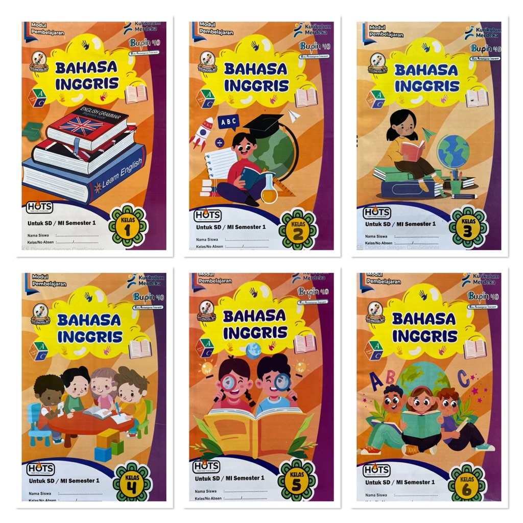 BUKU LKS SD BAHASA INGGRIS KELAS 1 2 3 4 5 6 KURIKUM MERDEKA SEMESTER 1 TA 2025-2026|BUPIN|