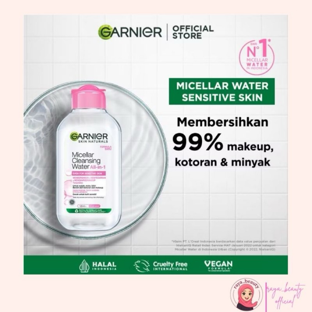 RAYA-(NEW) GARNIER Micellar Water PINK 125ml|Pembersih Make Up|Make Up remover