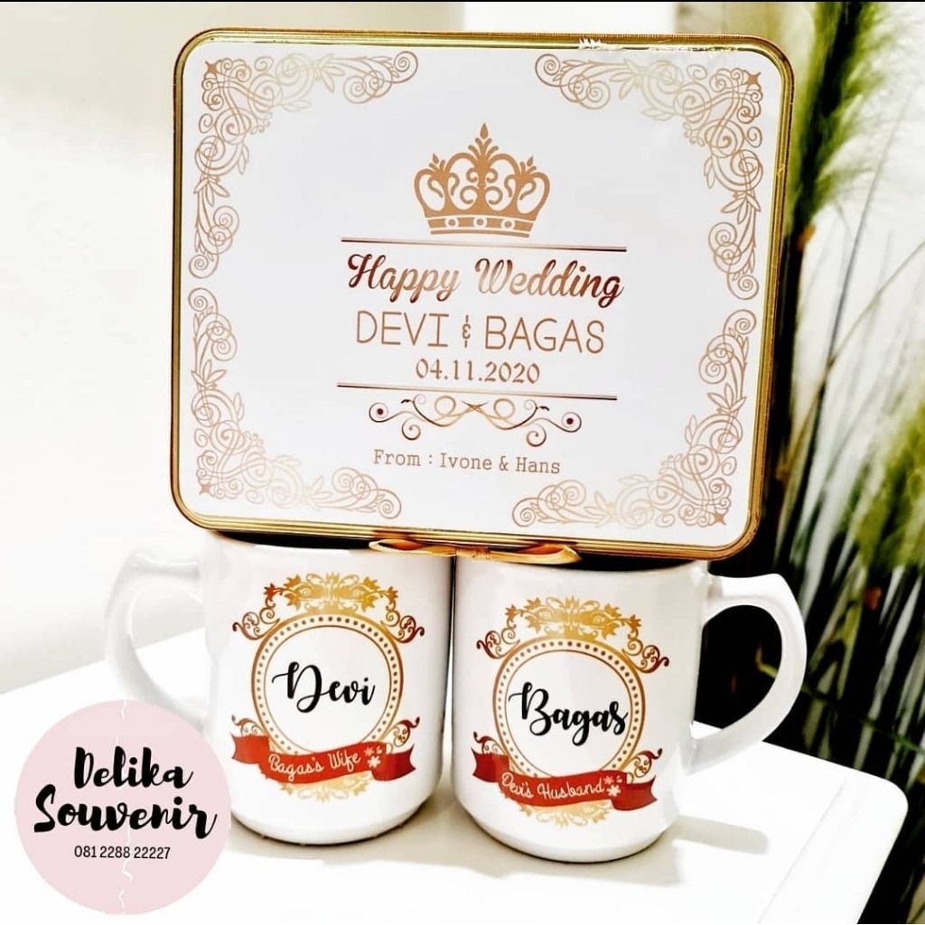 Mug Couple + Box Kaleng Custom 1 hari jadi