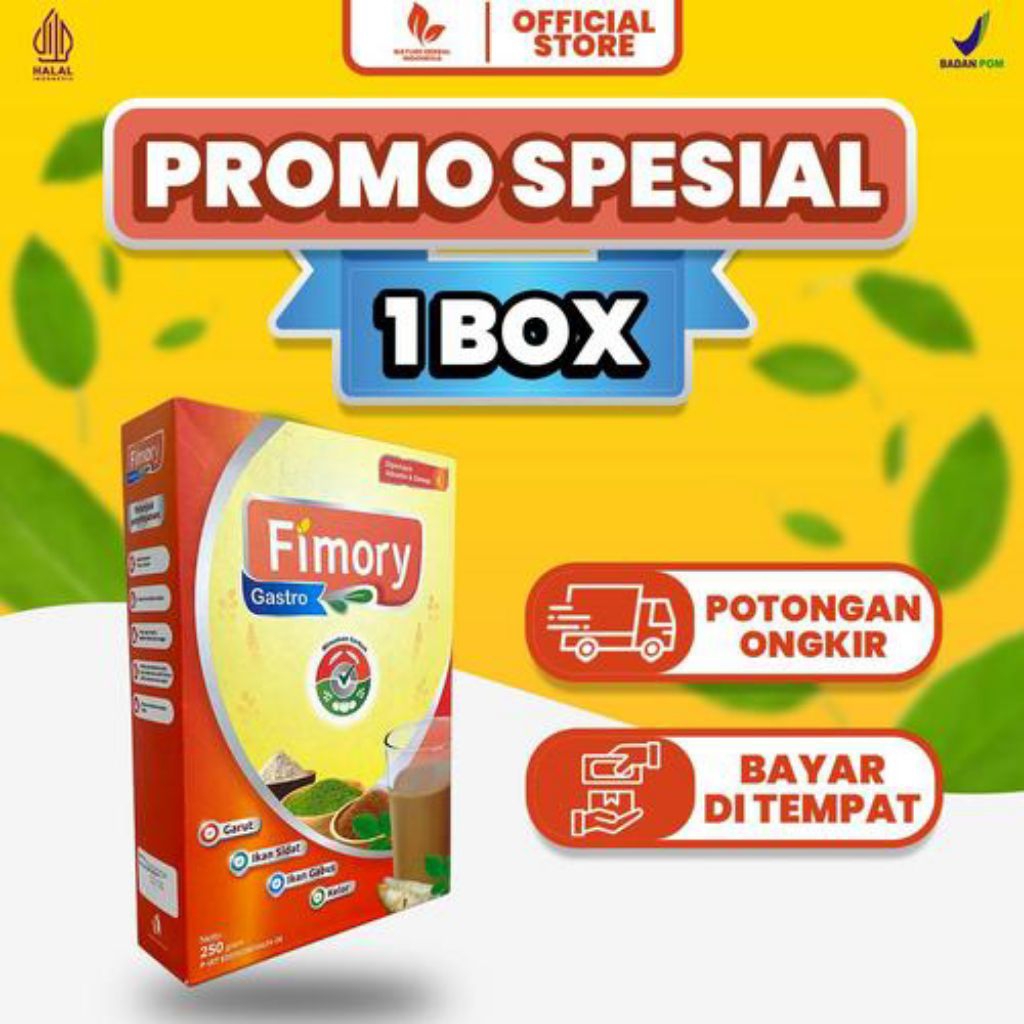 

PAKET 1 BOX FIMORY GASTRO 250 grm | BPOM | MINUMAN SEREAL UMBI GARUT MEREDAKAN ASAM LAMBUNG GERD DAN MAAG TANPA EFEK SAMPING