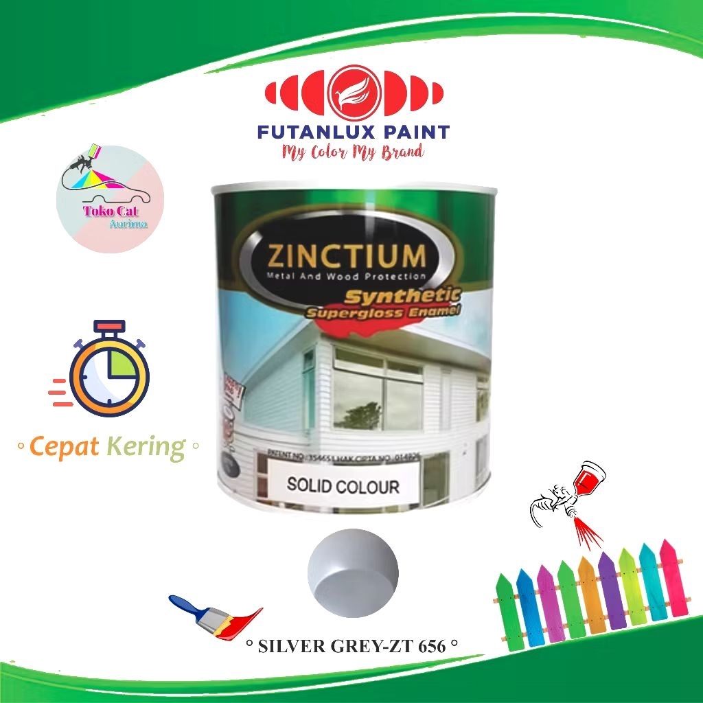 ZINTIUM SILVER GREY-ZT 656 CAT MINYAK UNTUK KAYU DAN BESI MERK ZINCTIUM REPACK