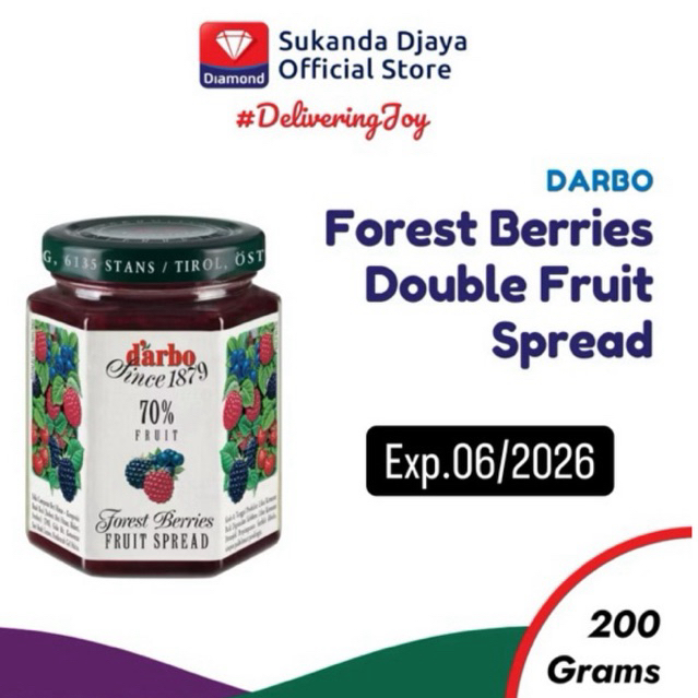 

Selai low sugar /selai buah alami rendah gula Darbo Forest Berries Double Fruit Spread 200 Gr
