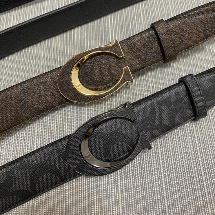 Ikat pinggang fashion model rel tanpa lubang bahan kulit asli