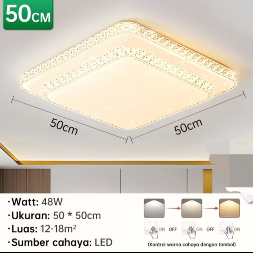 Kap lampu tempel plafon besar  / lampu plafon led 3 warna/ lampu langit langit