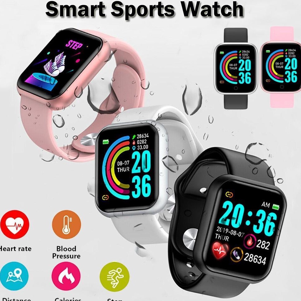 KODE W78G SmartWatch Y68 Sport Tahan Air Bluetooth Smart Watch Pelacak Kebugaran Gelang Pedometer He